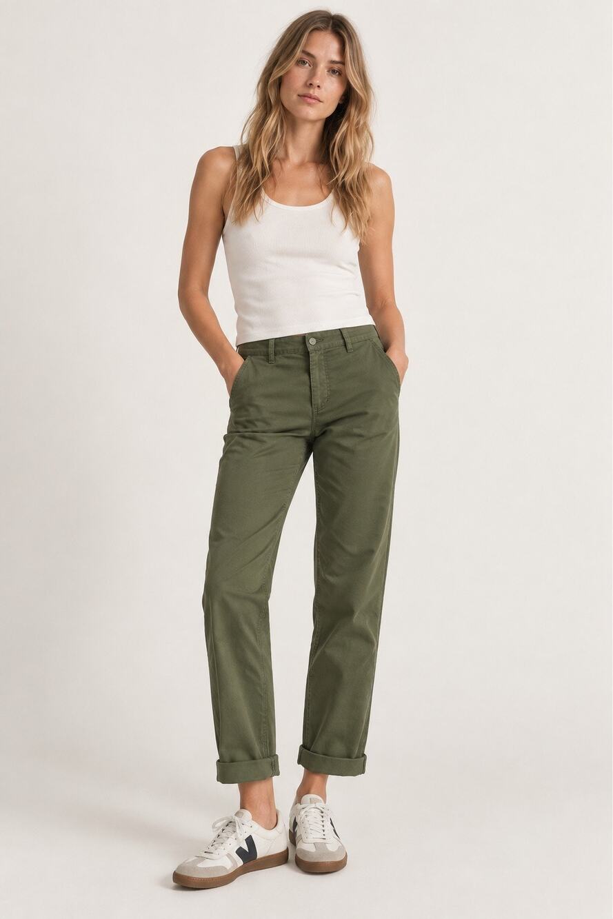 NWT J.Crew Slim Boyfriend Chino Pants Olive Green Size 30 AV254